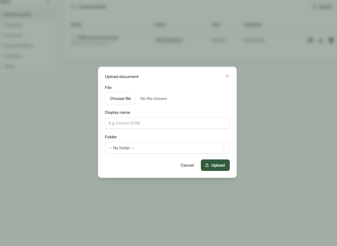 All your cabin documents — always at hand