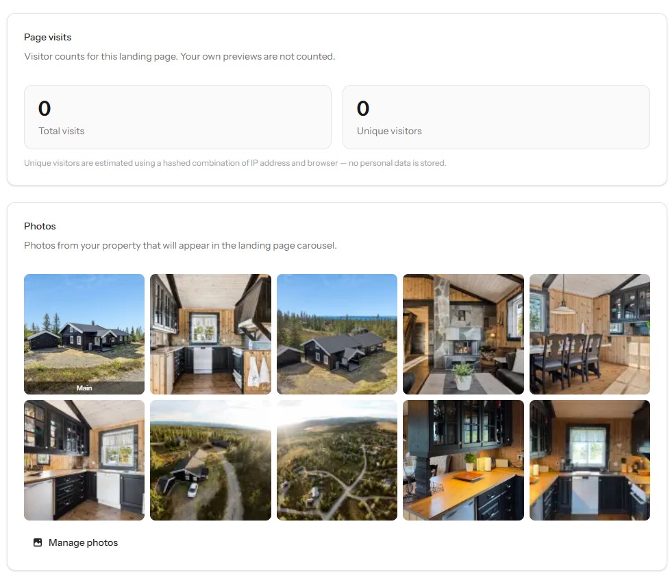 A beautiful public page for your property